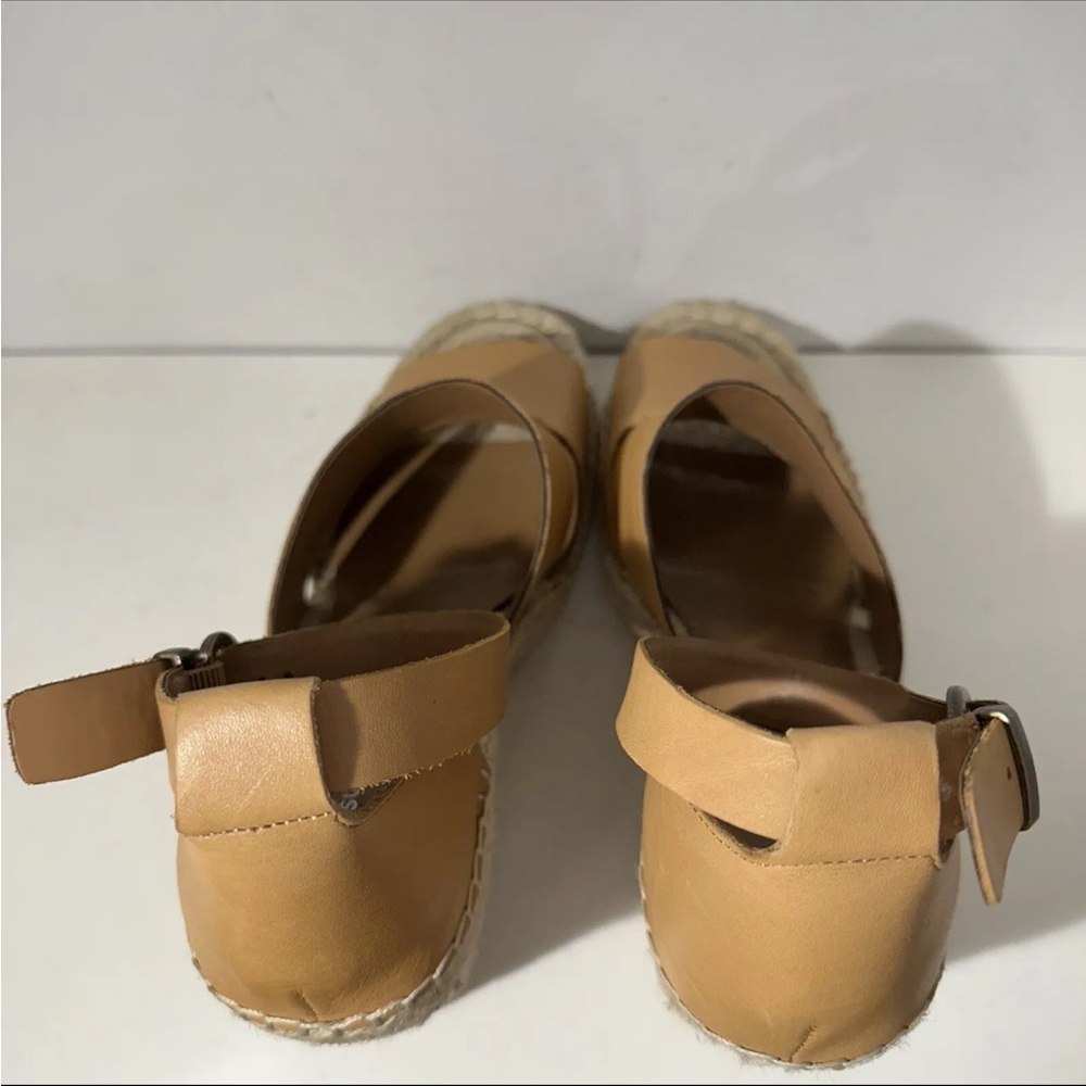 Treasure & Bond Wedge Sandal Size 11 M Tan Ankle Strap High Heel Espadrille Shoe - Picture 10 of 12